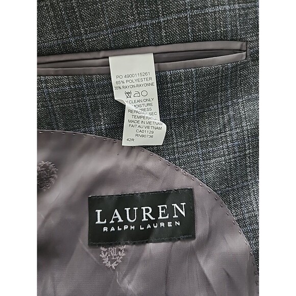 Lauren By Ralph Lauren Black Label Men's Classic Fit Plaid Sport Coat 42R - Picture 10 of 16